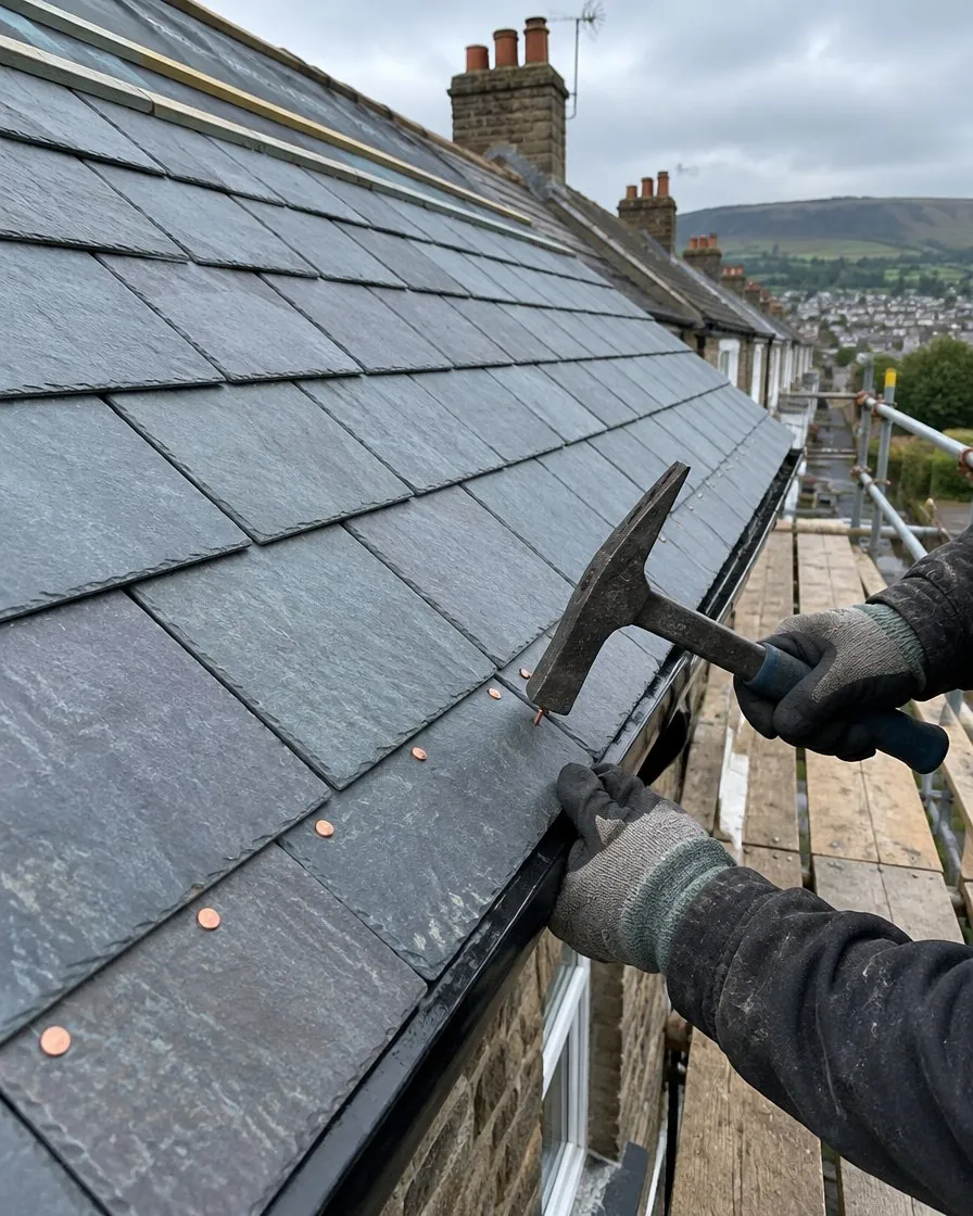 Slate roofing in Camelford